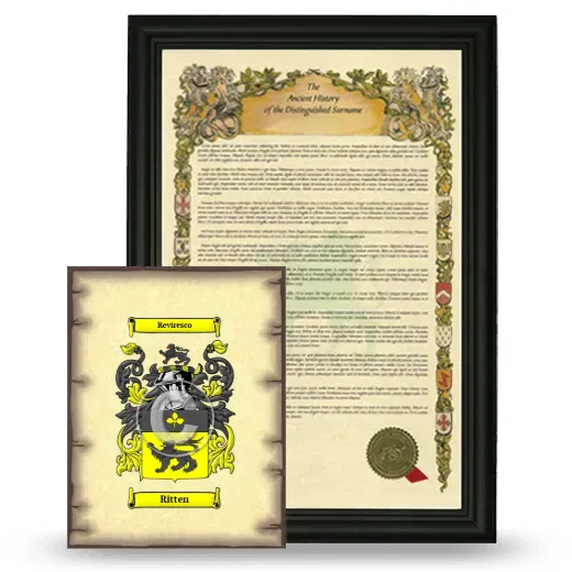 Ritten Framed History and Coat of Arms Print - Black
