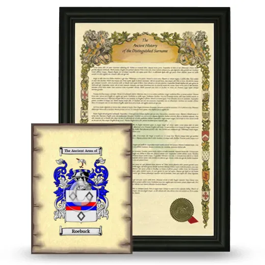 Roebuck Framed History and Coat of Arms Print - Black