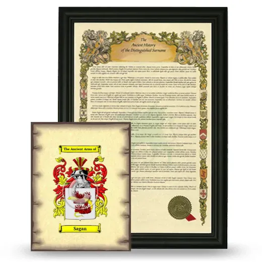 Sagan Framed History and Coat of Arms Print - Black