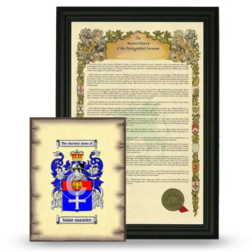 Saint-maurice Framed History and Coat of Arms Print - Black