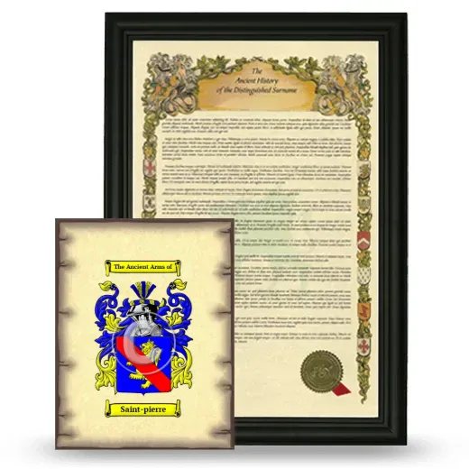 Saint-pierre Framed History and Coat of Arms Print - Black