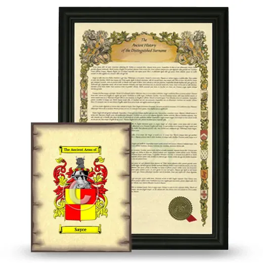 Sayce Framed History and Coat of Arms Print - Black