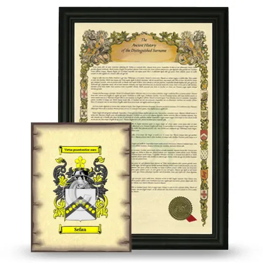 Sefan Framed History and Coat of Arms Print - Black