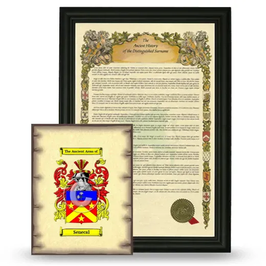 Senecal Framed History and Coat of Arms Print - Black