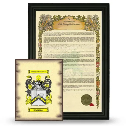 Severence Framed History and Coat of Arms Print - Black