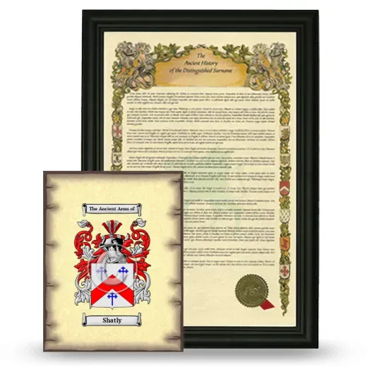 Shatly Framed History and Coat of Arms Print - Black