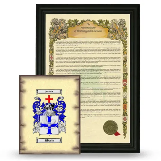 Sibbyle Framed History and Coat of Arms Print - Black