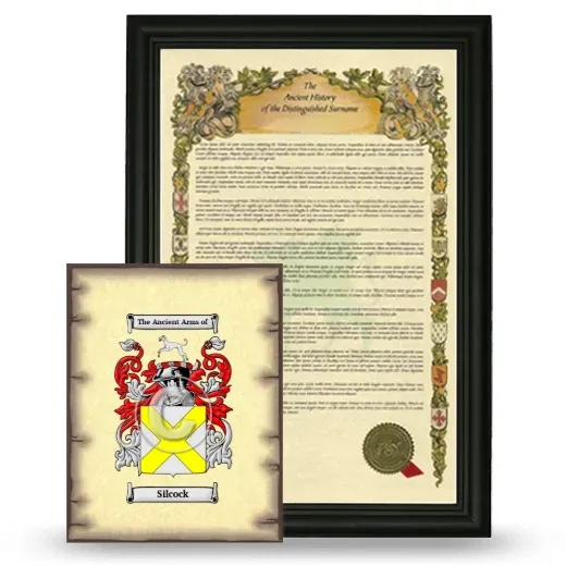 Silcock Framed History and Coat of Arms Print - Black