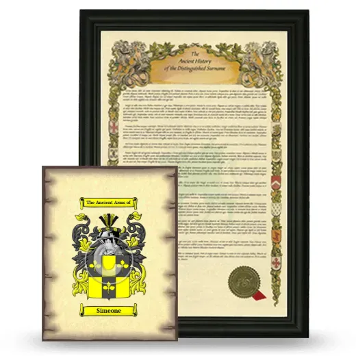 Simeone Framed History and Coat of Arms Print - Black