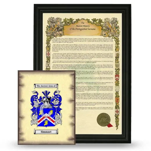 Simmart Framed History and Coat of Arms Print - Black