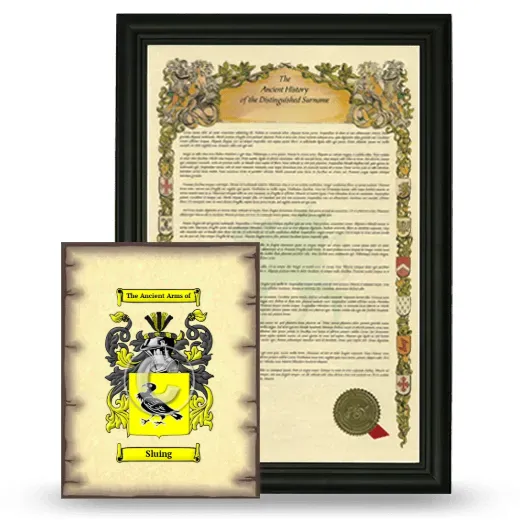Sluing Framed History and Coat of Arms Print - Black