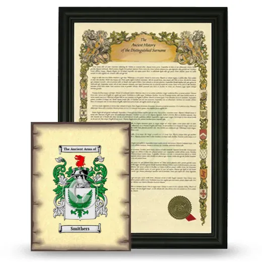 Smithers Framed History and Coat of Arms Print - Black