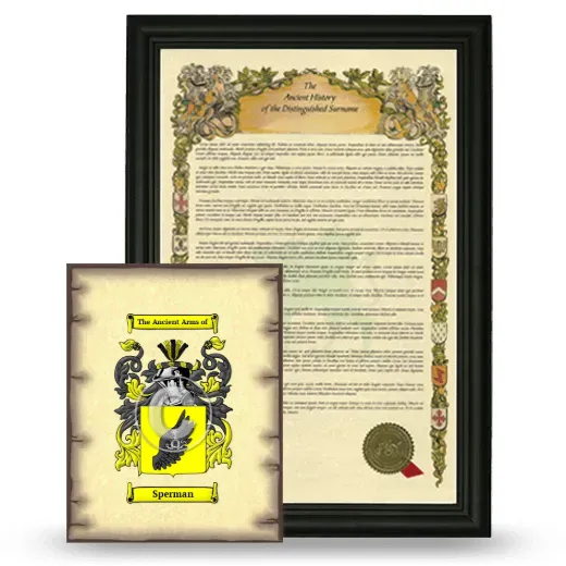 Sperman Framed History and Coat of Arms Print - Black