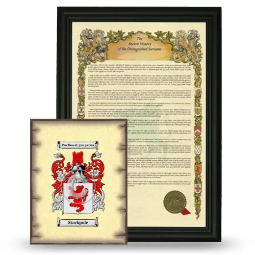 Stackpole Framed History and Coat of Arms Print - Black