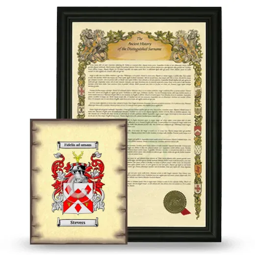 Stevers Framed History and Coat of Arms Print - Black