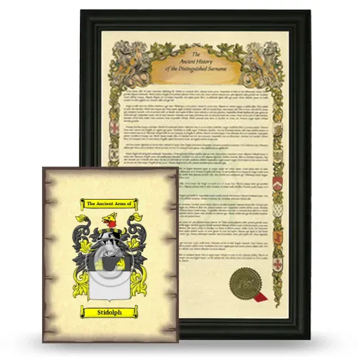 Stidolph Framed History and Coat of Arms Print - Black