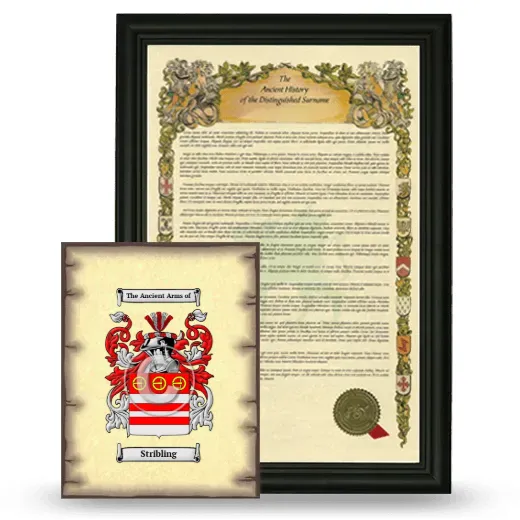 Stribling Framed History and Coat of Arms Print - Black