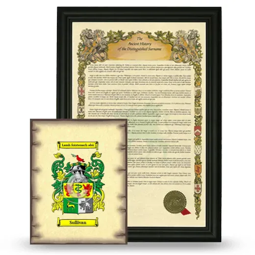 Sullivan Framed History and Coat of Arms Print - Black