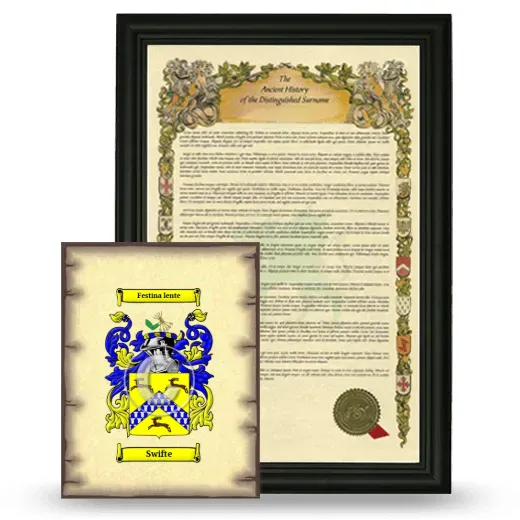 Swifte Framed History and Coat of Arms Print - Black