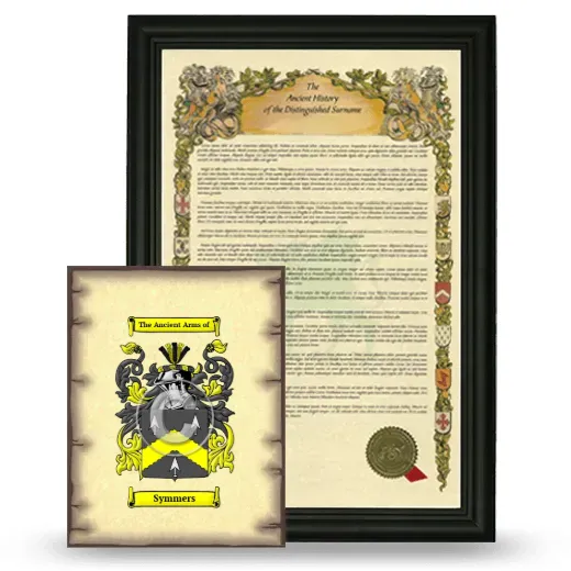Symmers Framed History and Coat of Arms Print - Black