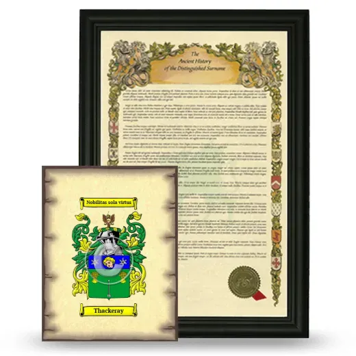 Thackeray Framed History and Coat of Arms Print - Black