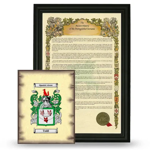 Todd Framed History and Coat of Arms Print - Black