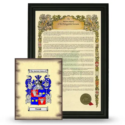 Trenk Framed History and Coat of Arms Print - Black