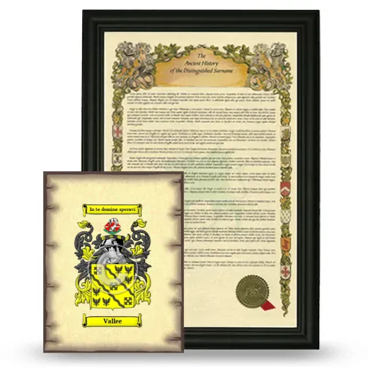 Vallee Framed History and Coat of Arms Print - Black