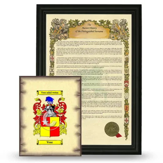 Vear Framed History and Coat of Arms Print - Black