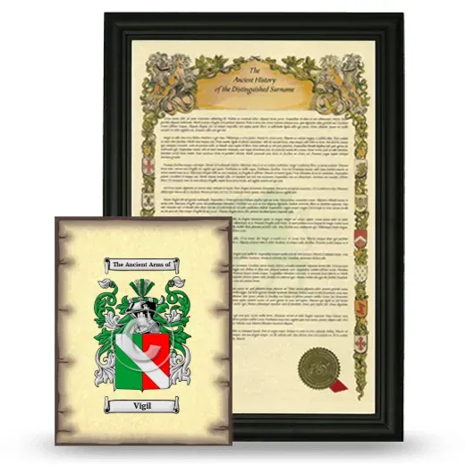 Vigil Framed History and Coat of Arms Print - Black