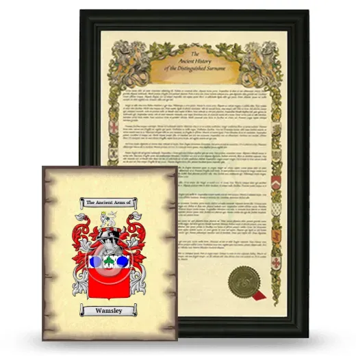 Wamsley Framed History and Coat of Arms Print - Black