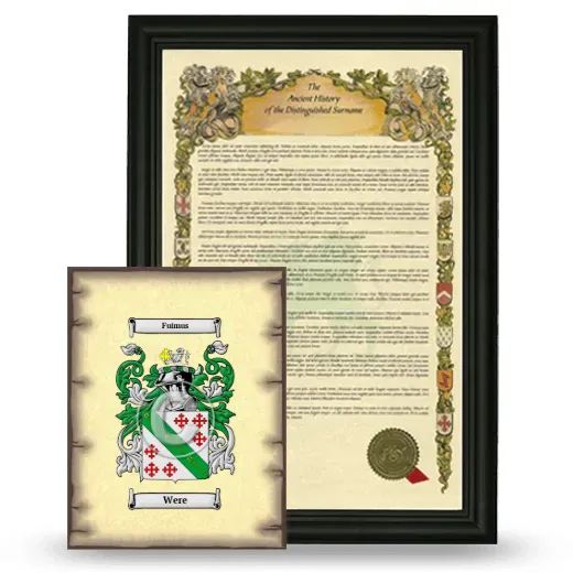 Were Framed History and Coat of Arms Print - Black