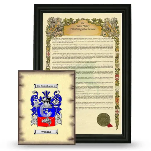 Wesling Framed History and Coat of Arms Print - Black