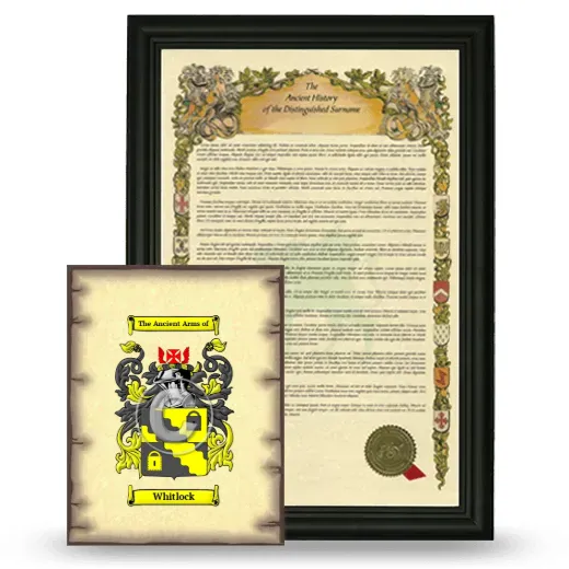 Whitlock Framed History and Coat of Arms Print - Black
