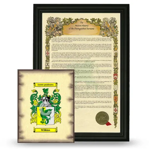 Wilkins Framed History and Coat of Arms Print - Black