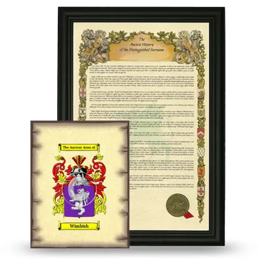 Wimbish Framed History and Coat of Arms Print - Black