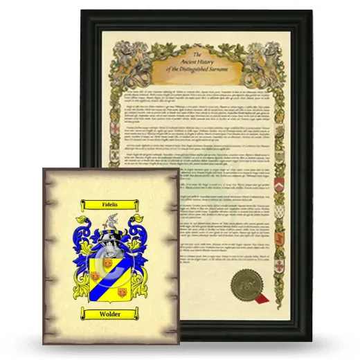 Wolder Framed History and Coat of Arms Print - Black