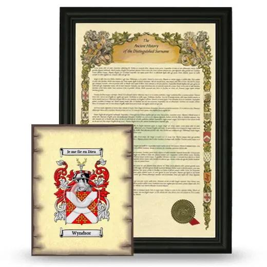 Wyndsor Framed History and Coat of Arms Print - Black