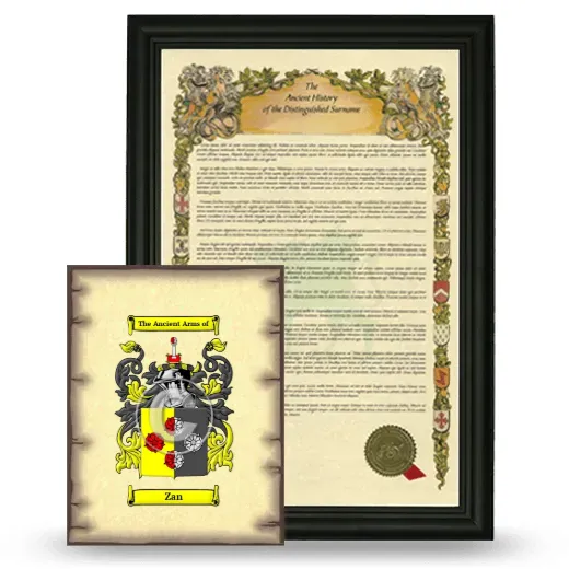 Zan Framed History and Coat of Arms Print - Black