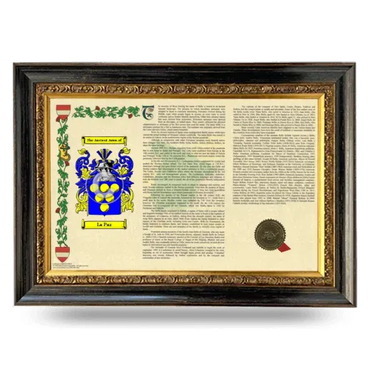 La Paz Armorial Landscape Framed - Heirloom