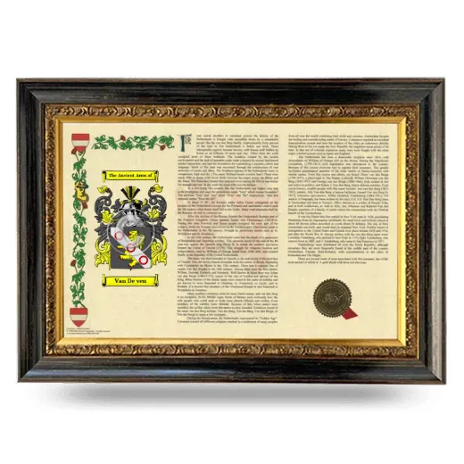 Van De ven Armorial Landscape Framed - Heirloom