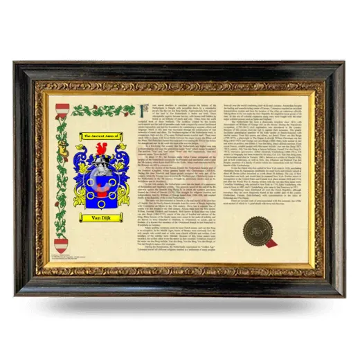 Van Dijk Armorial Landscape Framed - Heirloom