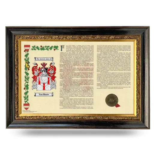 Van Houte Armorial Landscape Framed - Heirloom