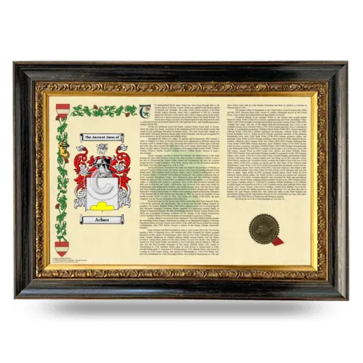 Achau Armorial Landscape Framed - Heirloom