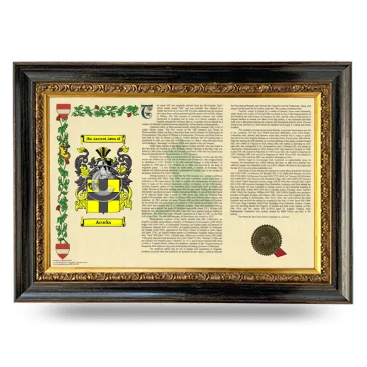 Acocks Armorial Landscape Framed - Heirloom