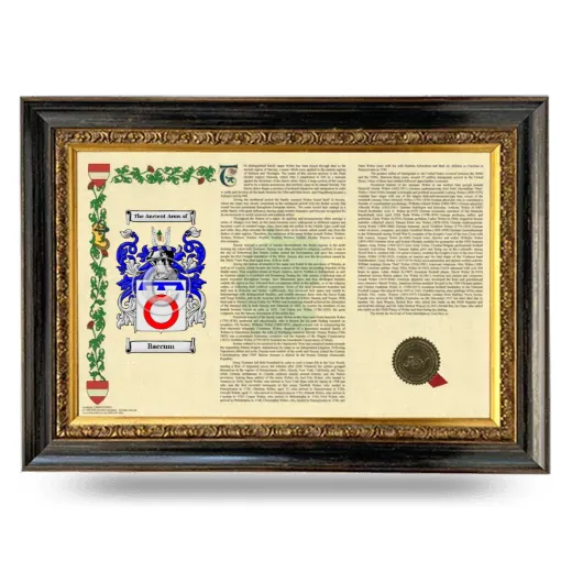 Baccum Armorial Landscape Framed - Heirloom
