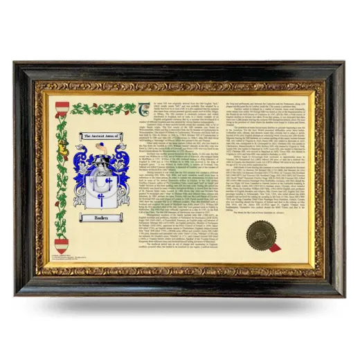 Baden Armorial Landscape Framed - Heirloom