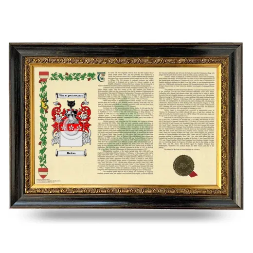 Balou Armorial Landscape Framed - Heirloom