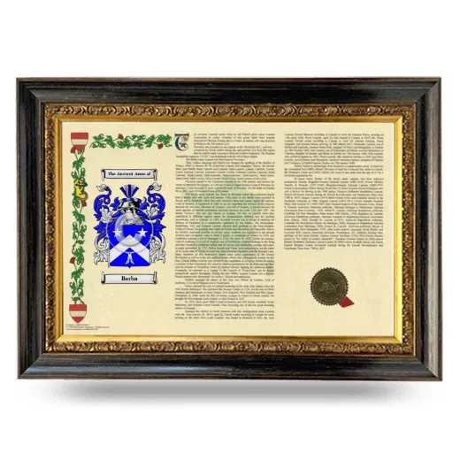 Barba Armorial Landscape Framed - Heirloom