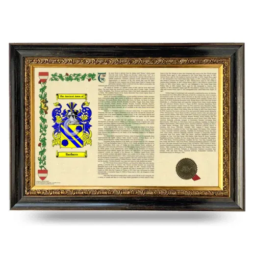 Barbaro Armorial Landscape Framed - Heirloom